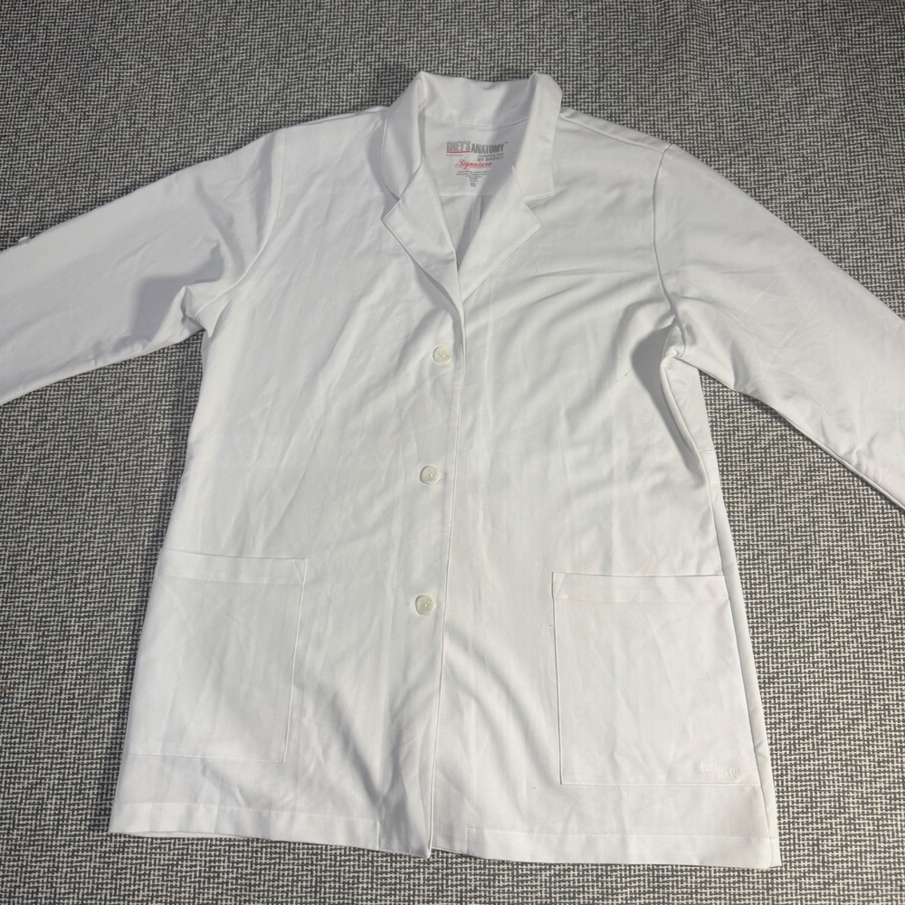 Greys Anatomy Signature by Barco White Lab Coat Womens XL Button Front 2437 NWT